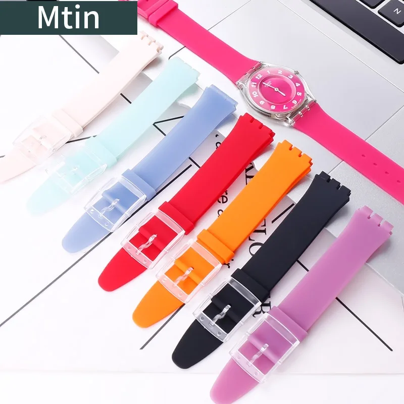 Pin buckle silicone strap men's and women's watch accessories For...