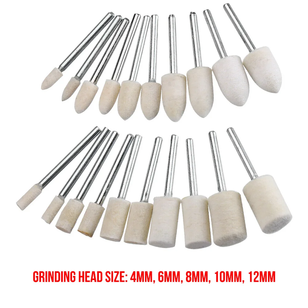 

20Pcs Felt Polishing Buffing Pads Wheel Wool Plastic Rotary Tool Kit Set