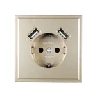 Золотистый цвет 2020 ЕС PowerUSB зарядное гнездо расширения розетка адаптер для зарядки телефона Бесплатная доставка 16A 250V dual usb Автомобильное зарядное устройство 5V 2A J91