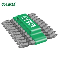 laoa 10pcs phillips screwdriver bit ph2 65mm two end 14 inch strong magnetism s2 electric screwdriver bit