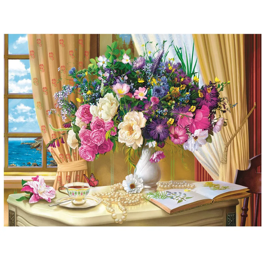 Diy 5d алмазная Картина Натюрморт цветок полный квадрат/круглый сверло Стразы