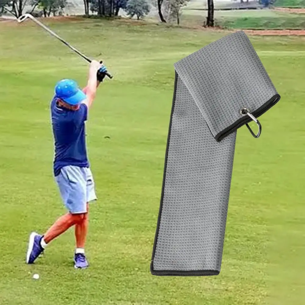 

Практичное полотенце для упражнений для гольфа, толстое полотенце из материала для гольф-клуба, прямоугольное полотенце с пряжкой без запа...
