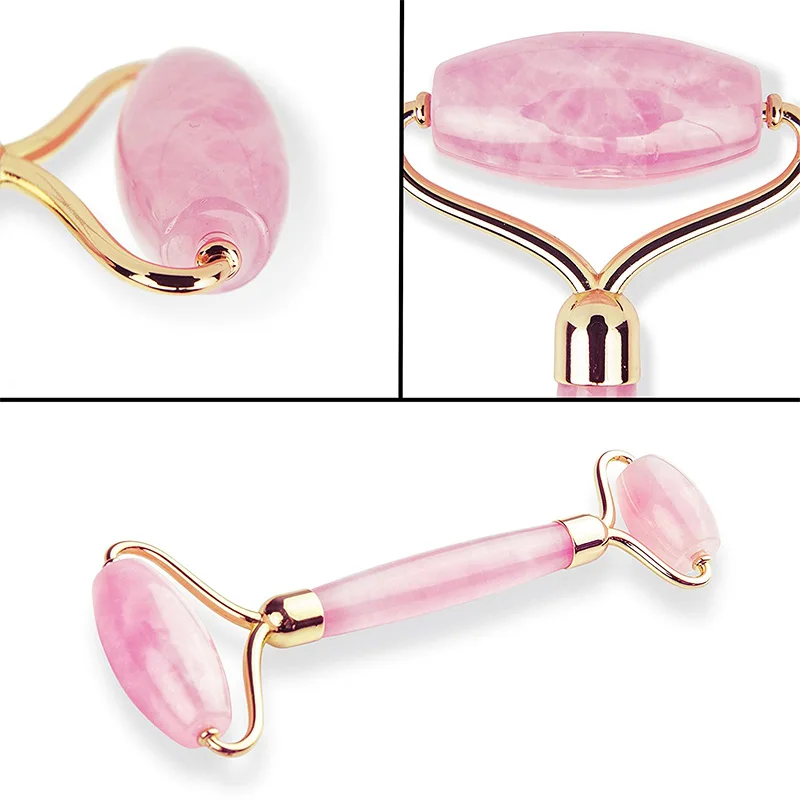 Натуральный нефритовый ролик из Натурального Розового Кварца массажный камень