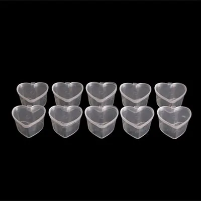 10 Pcs love box В форме сердца, коробка для слизи, рыбные шарики для слимов, амулеты Lizun, сделай сам, Ploymer, глина, контейнеры для хранения, органайзер, шарики для коробки - Цвет: 10 Pcs love box
