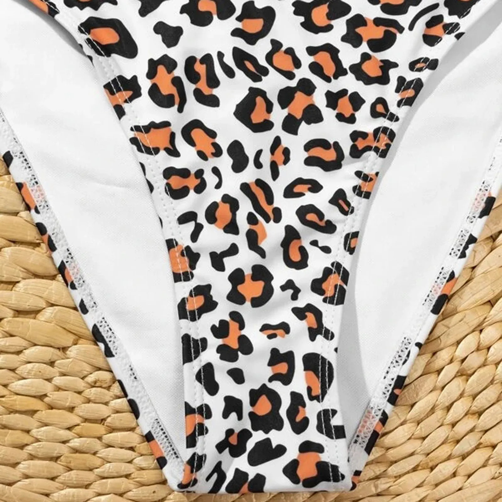 

Leopard Print Sexy Bikini Set Women One-piece Bikini Push-up Pad Swimwear Bandage Swimsuit Beachwear Swimwear women bikini mujer