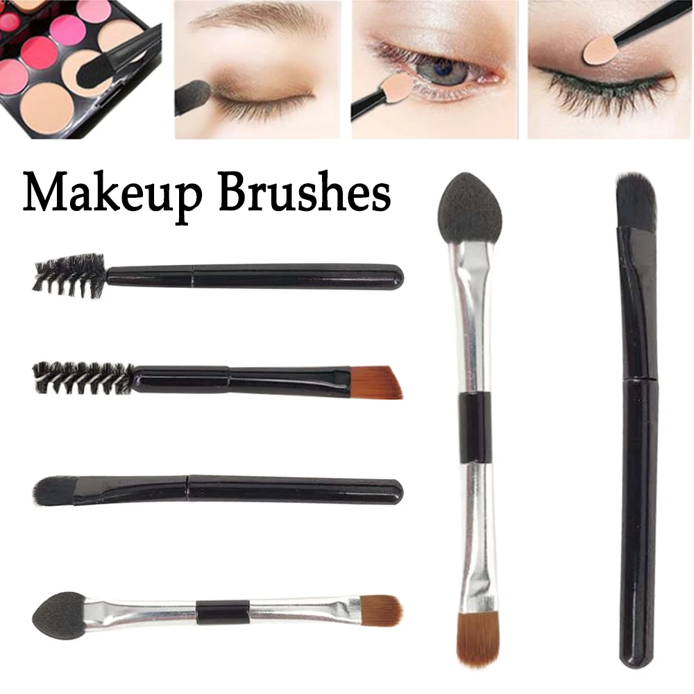 Кисть для макияжа двойной инструмент бровей Бамбуковая + расческа двойная кисть