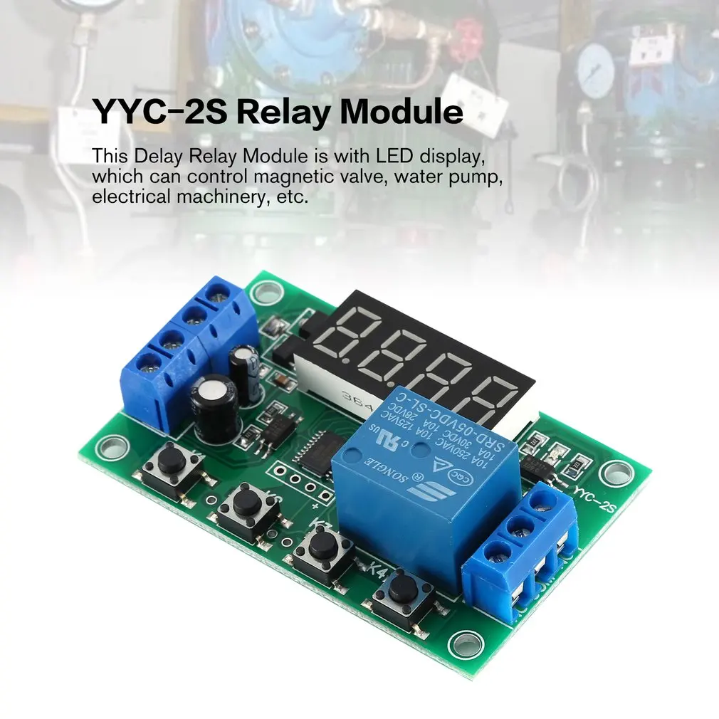 DC 5V 5A Adjustable LED Display Delay Relay Module Power Off Timer Control Switch Board PCB YYC-2S | Инструменты