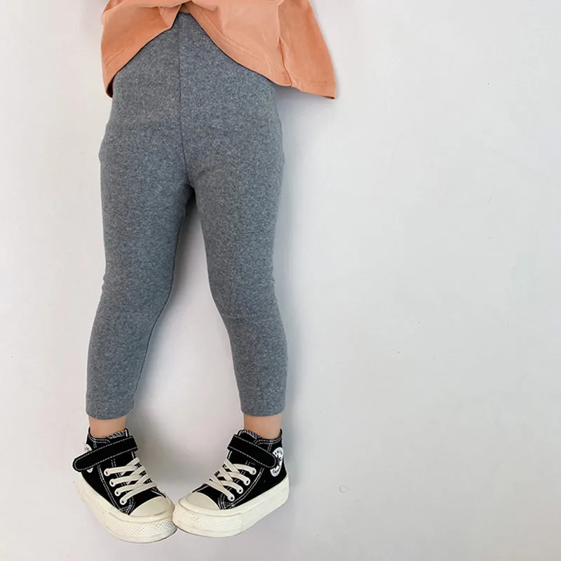 

2020 New Autumn Baby Girls Soft Comfortable Leggings Pure Color Elastic Skinny Toddler Kids Pants Korean Style Children Trousers