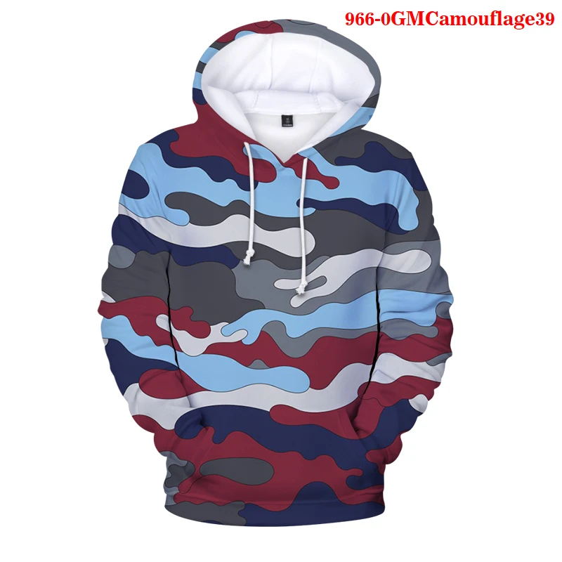 

Hot Sales Autumn Winter Camouflage Sweatshirts 3D Printing Hoodies Men Kids Fashion Streetwear Camouflage Hood Men-Pullovers
