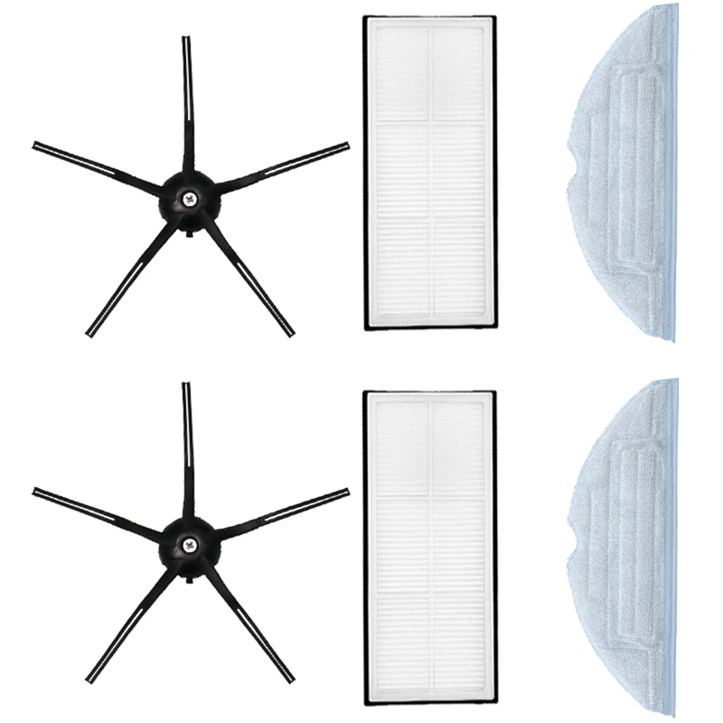

6PCS Side Brush HEPA Filter Mop Cloths for Xiaomi T7 T7Plus S7 for Roborock Vacuum Cleaner Accessories