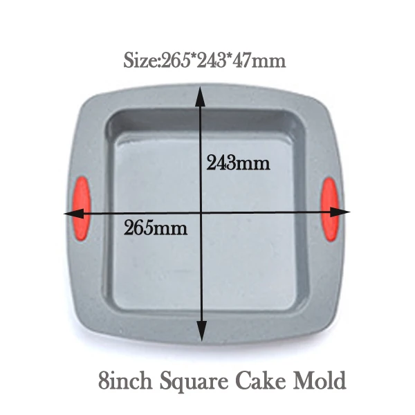 8Inch Square Mold Премиум 3D силиконовые формы для выпечки, формы для выпечки, форма для посуды, форма для выпечки, форма для выпечки, кондитерский лоток, кухонные инструменты для украшения торта - Цвет: 8Inch Square Mold