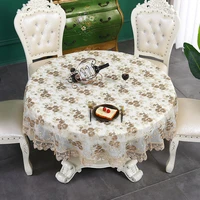 lace embroidered round table cloth european style atmospheric table cloth round anti scalding table mat table cloth dustproof cl