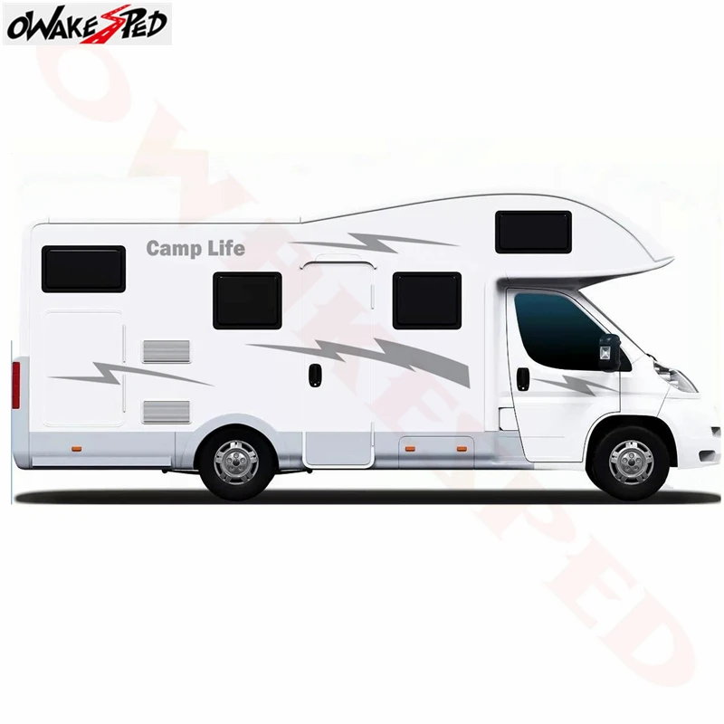 1 комплект, наклейки для автомобиля, караван, Camper Van Sport Stripes, виниловые наклейки, аксессуары для тела, наклейки