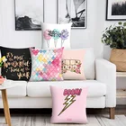 Красочные розовые наволочки для диванных подушек из полиэстера, наволочки для домашних диванов, стульев, декоративные наволочки 45*45 см