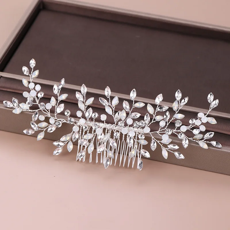 

Forseven Fashion Elegant Rhinestone Hao Shi Silver Bride Long Hair Comb Ladies Hair Accessories Bridal Wedding Long Hair Comb