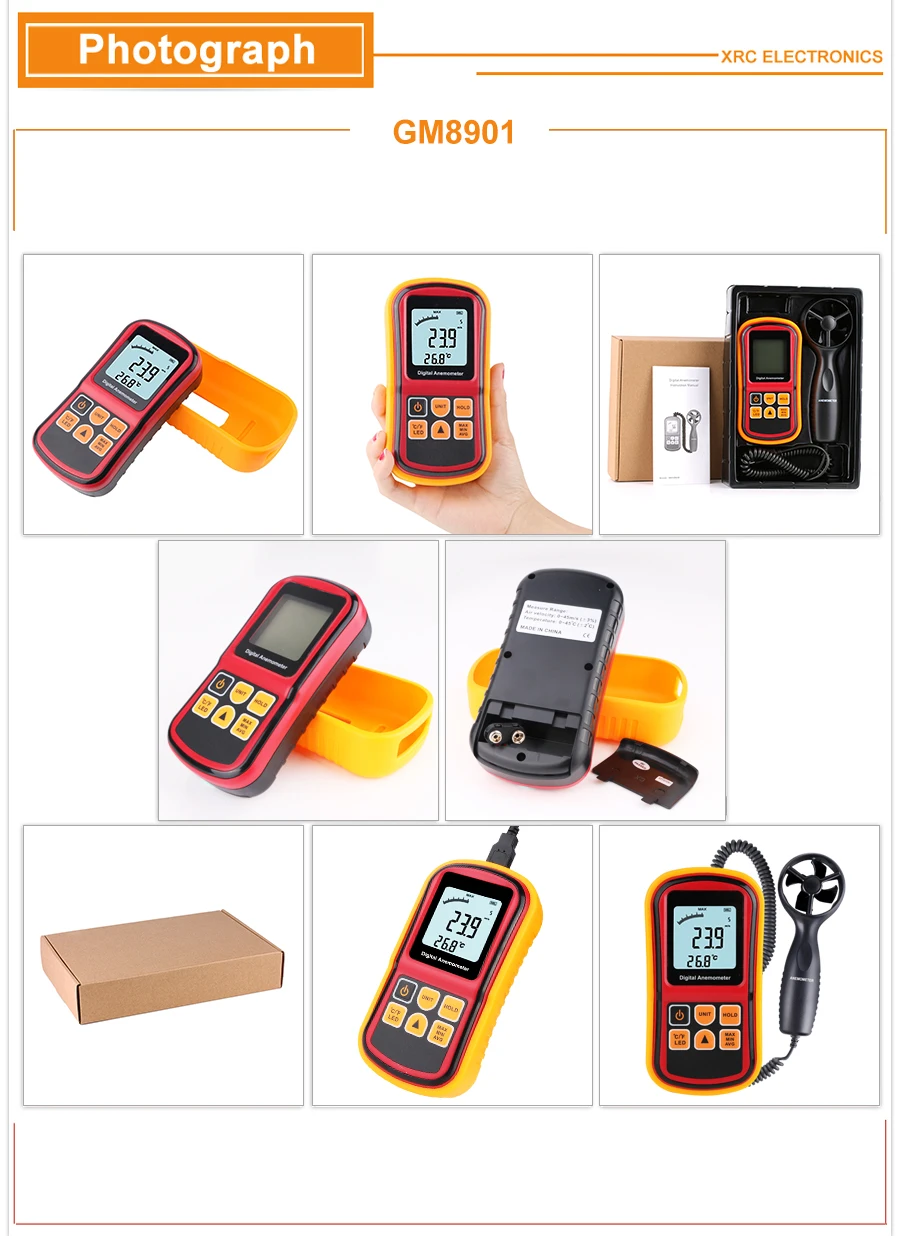 RZ измеритель скорости GM8901 45 м/с Anemometro ЖК-дисплей цифровой анемометр измеритель скорости воздуха измеритель температуры