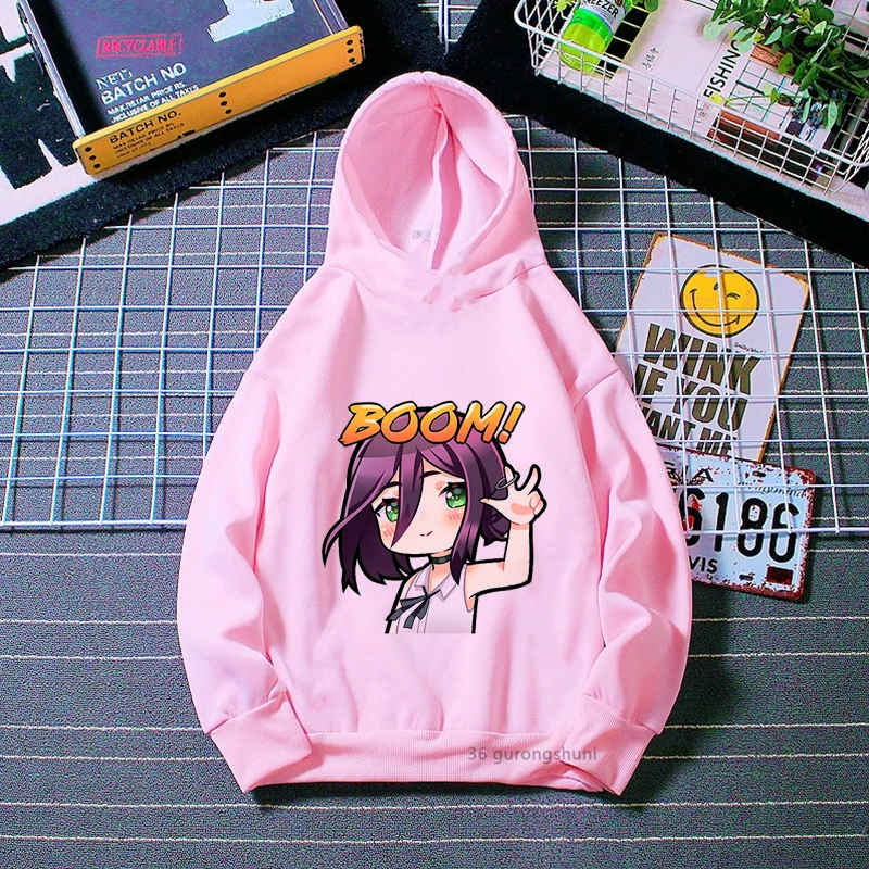 

Newly Girls Hoodies Japanese Anime Chainsaw Man Pochita Chibi Cartoon Printed Children'S Pink Hoodie Kawaii Baby Girl Sweatshirt