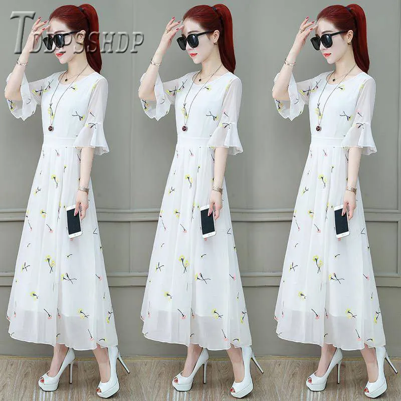 Женское шифоновое платье с расклешенными рукавами облегающие женские платья