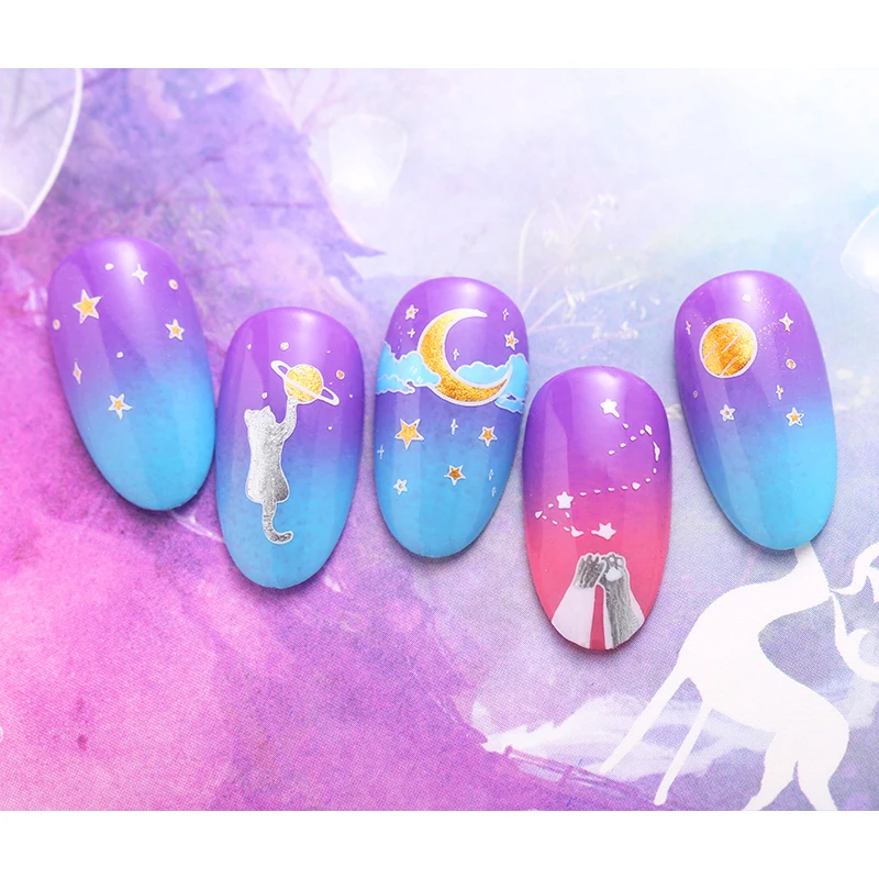 Пластины для стемпинга ногтей BORN PRETTY трафареты маникюра в виде Луны и звезды