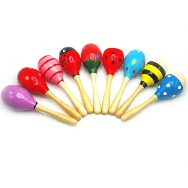 Деревянная погремушка медведь музыкальное деревянное кольцо детские погремушки