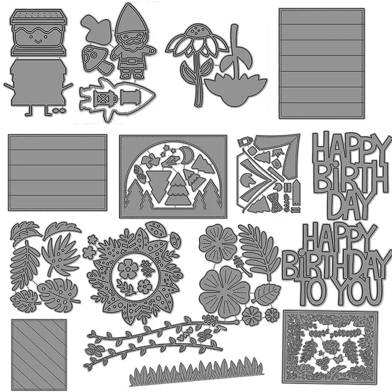 

"Happy Birthday To You"Metal Cutting Dies For Scrapbooking Craft Die Cut Card Making Embossing Stencil Album Decoration Photo 05