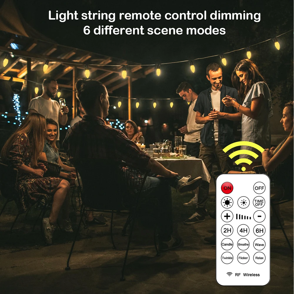 

54FT Warm White String Light C9 Led Garden Light 2700K Fairy String Lights IP66 Waterproof Outdoor Party Lights For Garden Decor