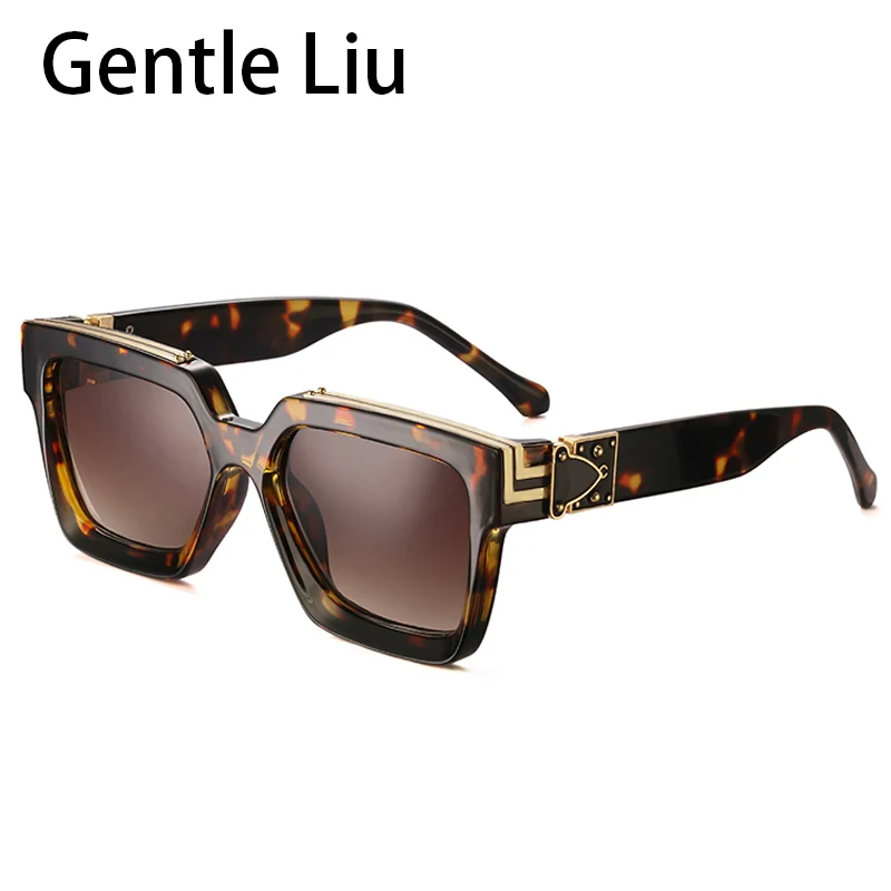

Vintage High Quality Oversized Frame Thicken Square Sun Glasses Women 2020 Fashion Luxury Designer Sunglasses For Men Shades