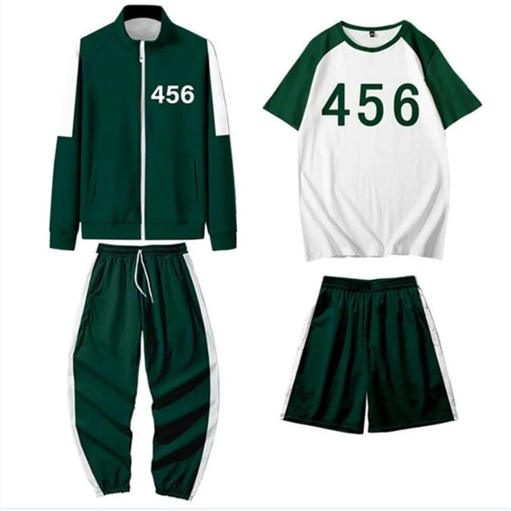 

Li Movie Same Movie Movie Movie Squid Game Cosplay Costume Jacket T Shirt Men's Li Zhengjae Same 456 Sportswear Round Six Hallow