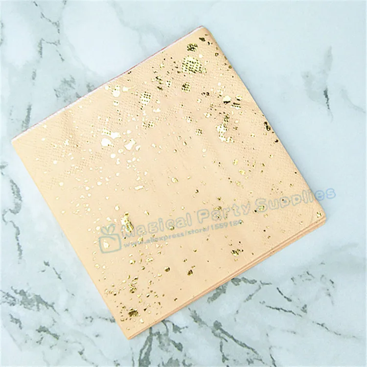 Бесплатная доставка 400 шт. бумажные салфетки из фольги золотого розового и