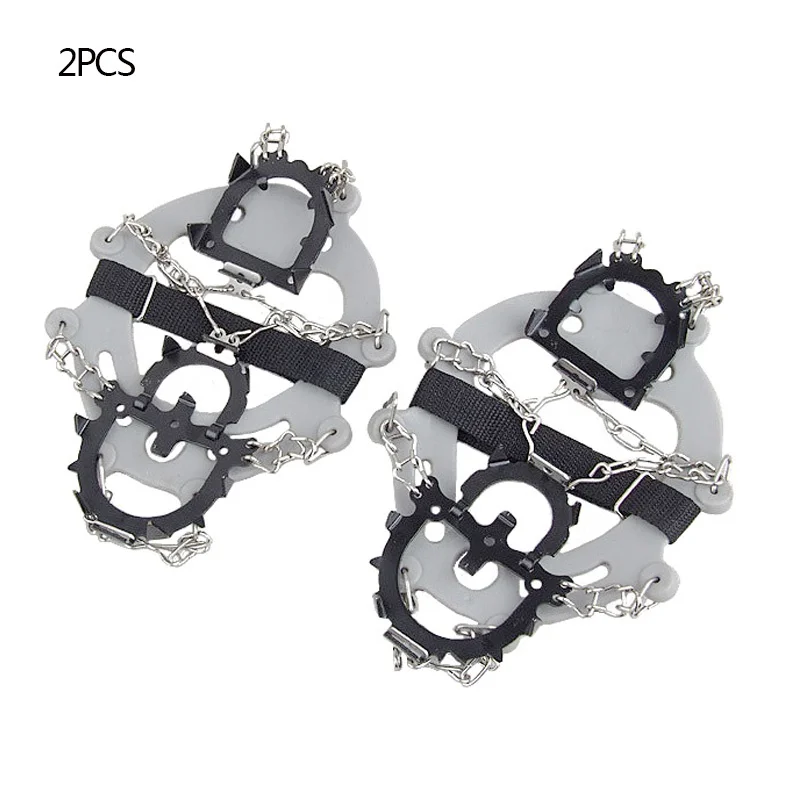 Лед бутсы кошки тяговых держатели для снега для ботинки Нескользящие 12-шипы безопасно защищает для Пеший туризм; обувь для альпинизма