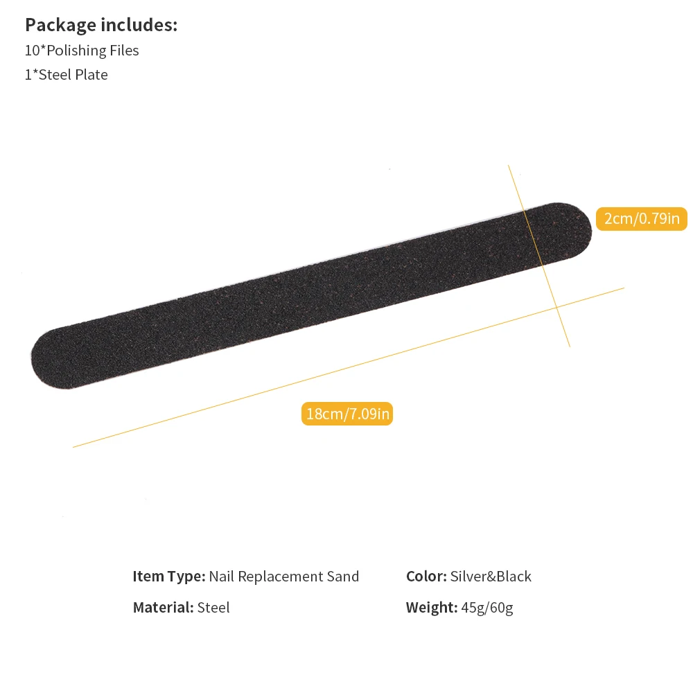 Набор наждачных лент для полировки ногтей 10 шт. сменные наждачные полоски