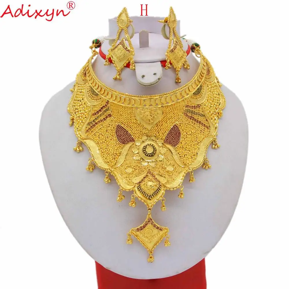 Adixyn 60 см/24 дюйма Веревка ожерелье/серьги комплект ювелирных изделий для женщин