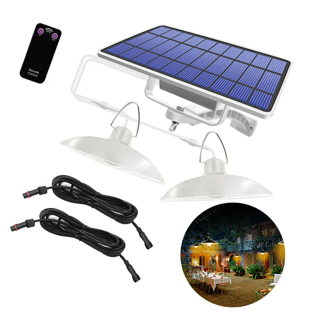 

Solar Shed Lights Hanging Indoor Waterproof Pendant Light With Remoted Control For Garage Garden Yard Patio White Warm Light