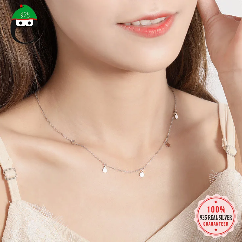 Женское минималистичное колье ElfoPlataSi из стерлингового серебра 925 пробы с