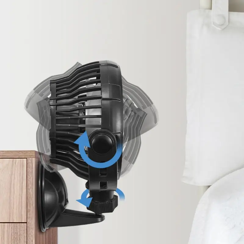 

Suction Cup 3 Speed 2000mAh USB Rechargeable Battery Operated Kitchen Wall Fan Personal Fan for Home Car Office