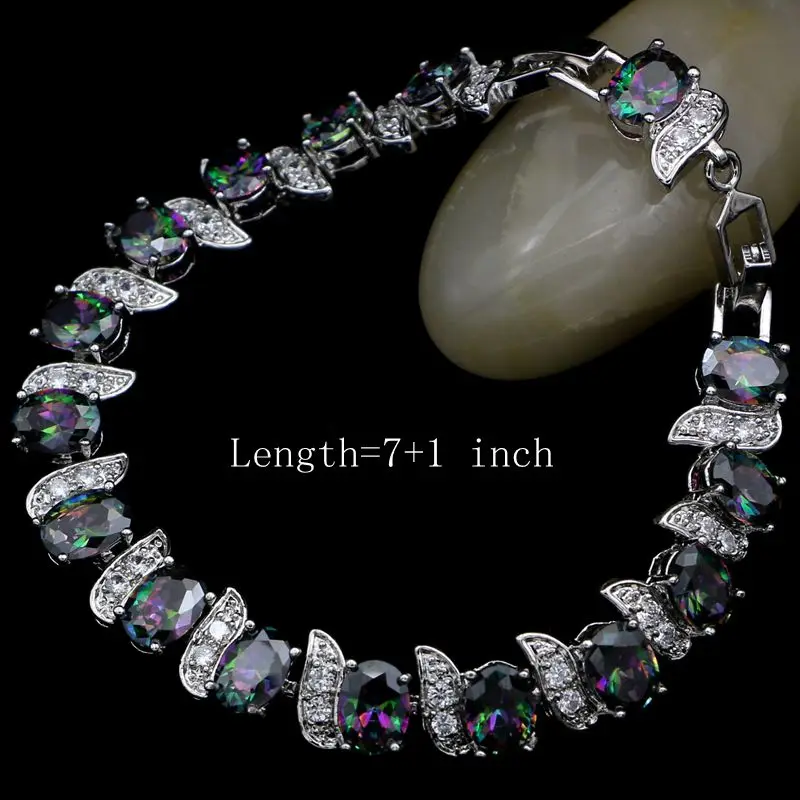 Mystic Радуга Кубический Цирконий набор ювелирных изделий для женщин капли воды