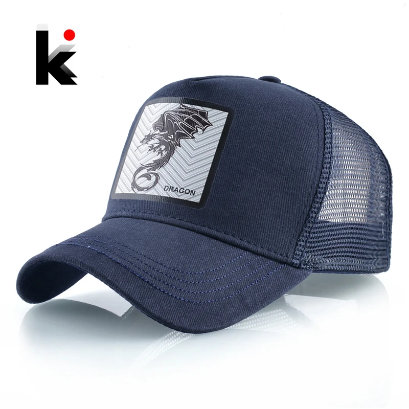 Мужская бейсболка модная кепка с драконом патч на каждый день хлопок папа шапки