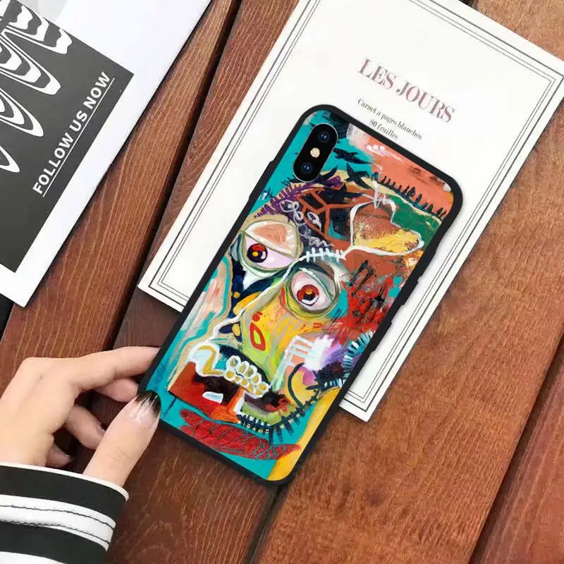 

michael Basquiat Art Graffiti per Phone Case for iPhone 11 12 mini pro XS MAX 8 7 6 6S Plus X 5S SE 2020 XR