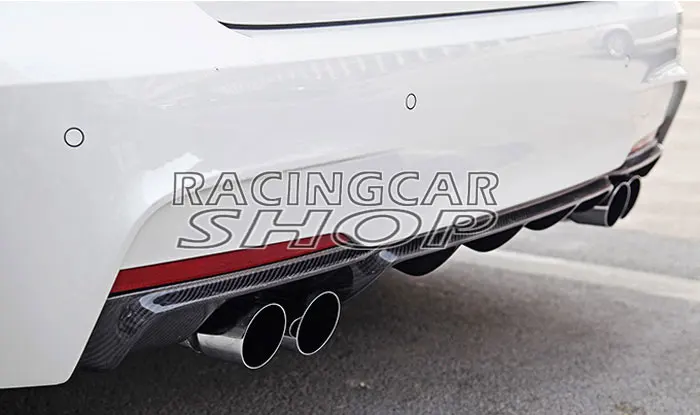 Задний диффузор из углеродного волокна в стиле P 4 трубы для BMW 3-Series F30 M-TECH M-Sport