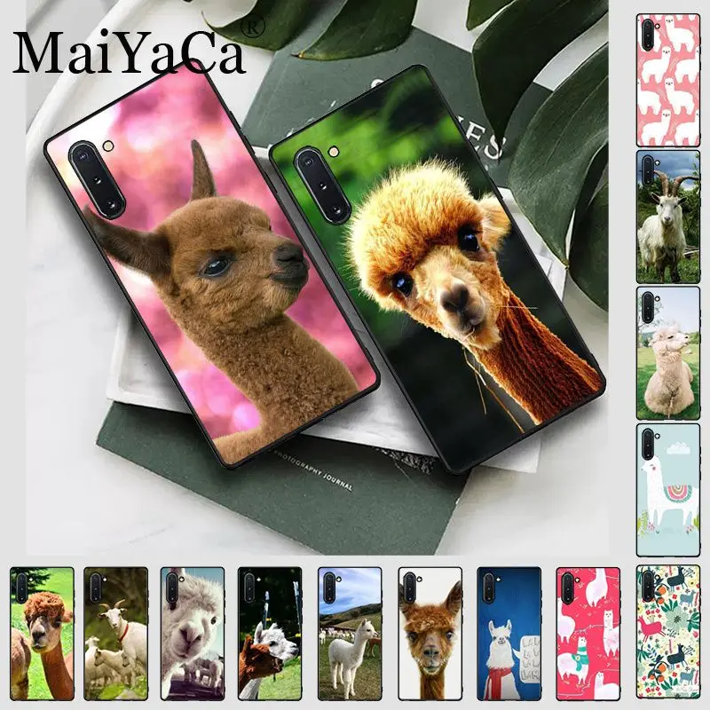 Милый чехол из шерсти альпака черный мягкий для телефона Galaxy note10 note8 note9 note5 note4