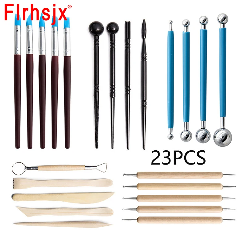 

23pcs Polymer Clay Tools Carving Knife Sculpting Kit Sculpt Wax Carving Pottery Ceramic Shapers Modeling DIY Carved Tools