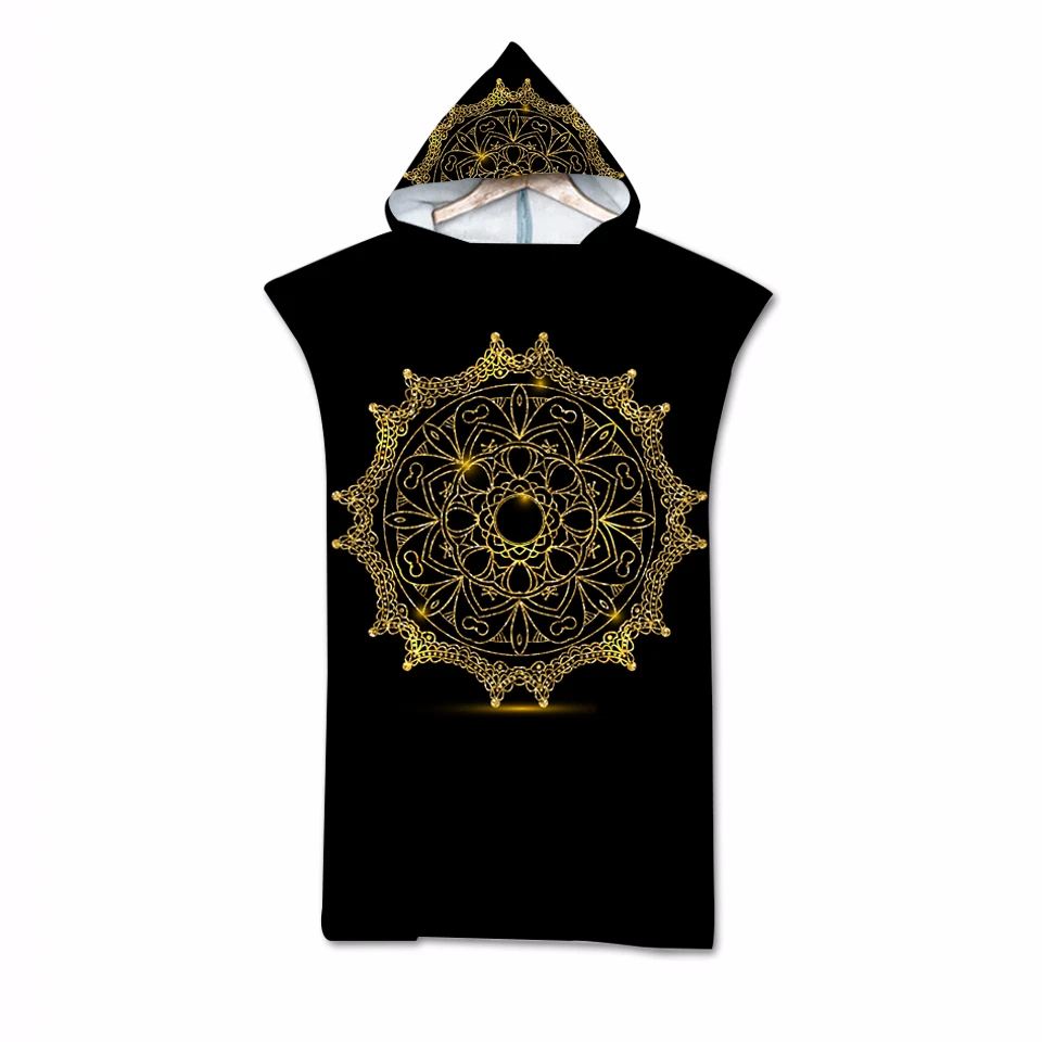 GRIDILANGO красочные Boho Мандала пляжное полотенце с капюшоном двухстороннее