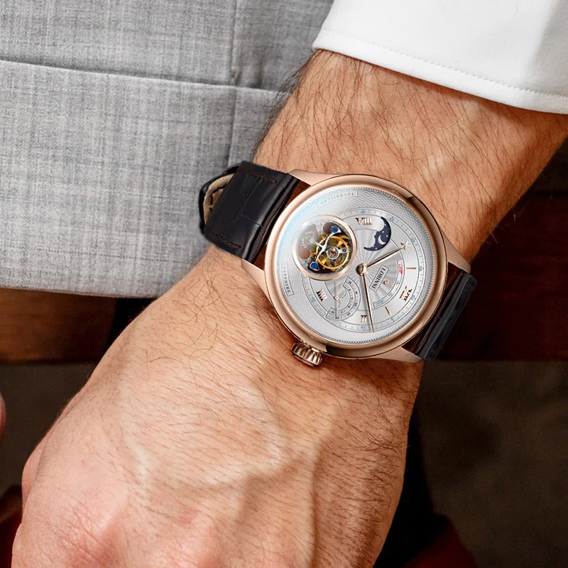 Часы из турбийона для мужчин мужские автоматические наручные часы LOBINNI человек