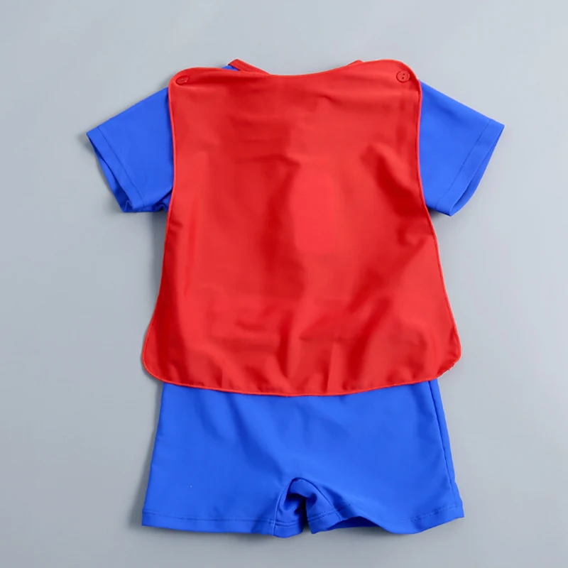 Купальный костюм с накидкой СУПЕРМЕНА для маленьких мальчиков новинка 2020 года