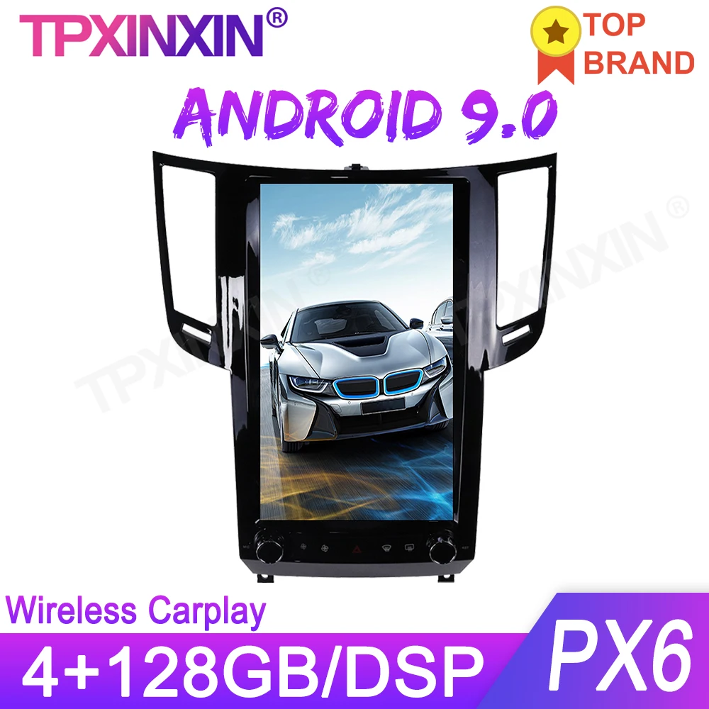 

4 + 128 ГБ Android 9,0 для Infiniti FX25 FX30 FX35 FX37 QX70 Tesla Style Автомобильный GPS-навигатор головное устройство мультимедийный плеер авторадио