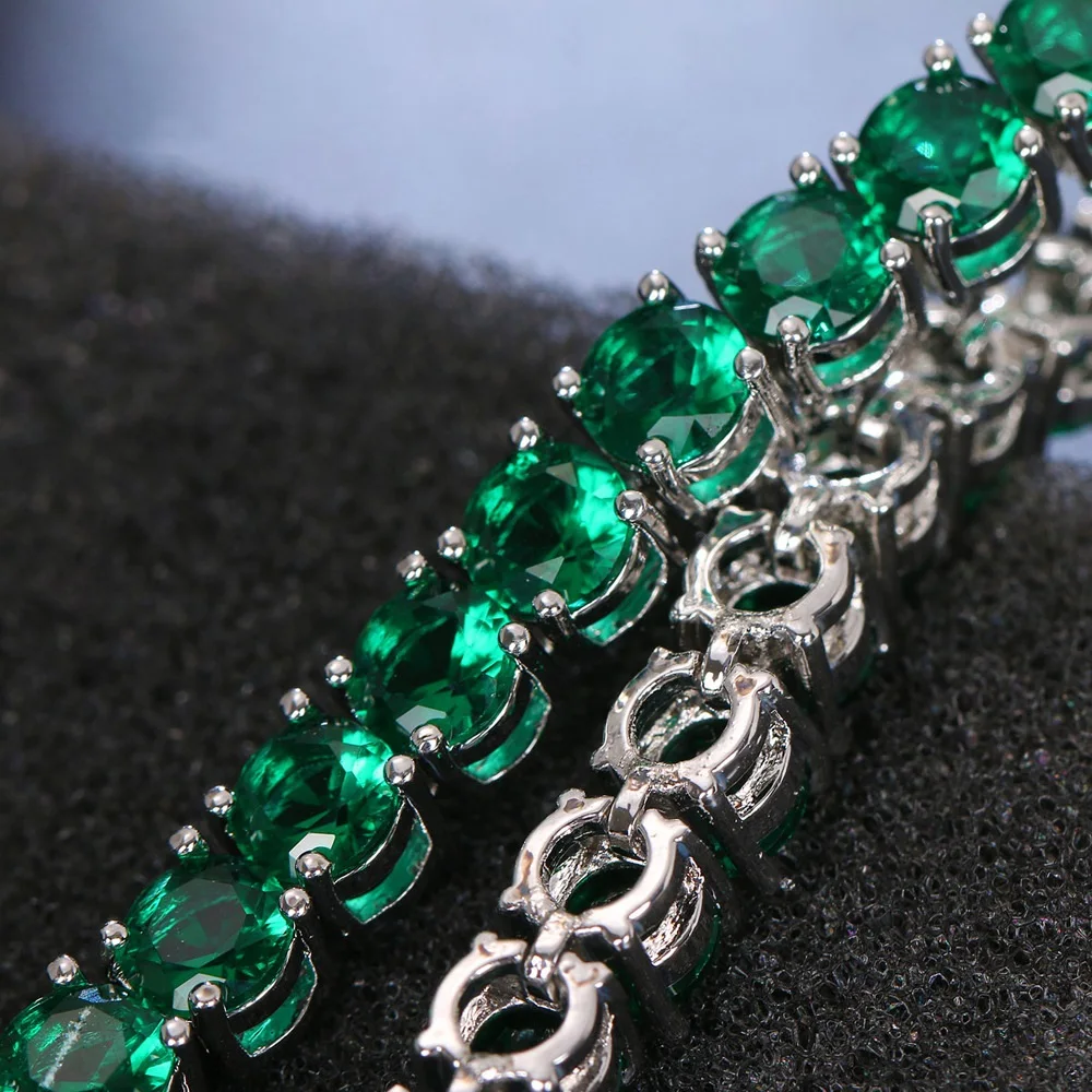 

Ekopdee Vintage Green Zircon Bracelet Bangle For Women Hot Selling Gorgeous Cubic Zirconia Bracelets Female Friendship Jewelry