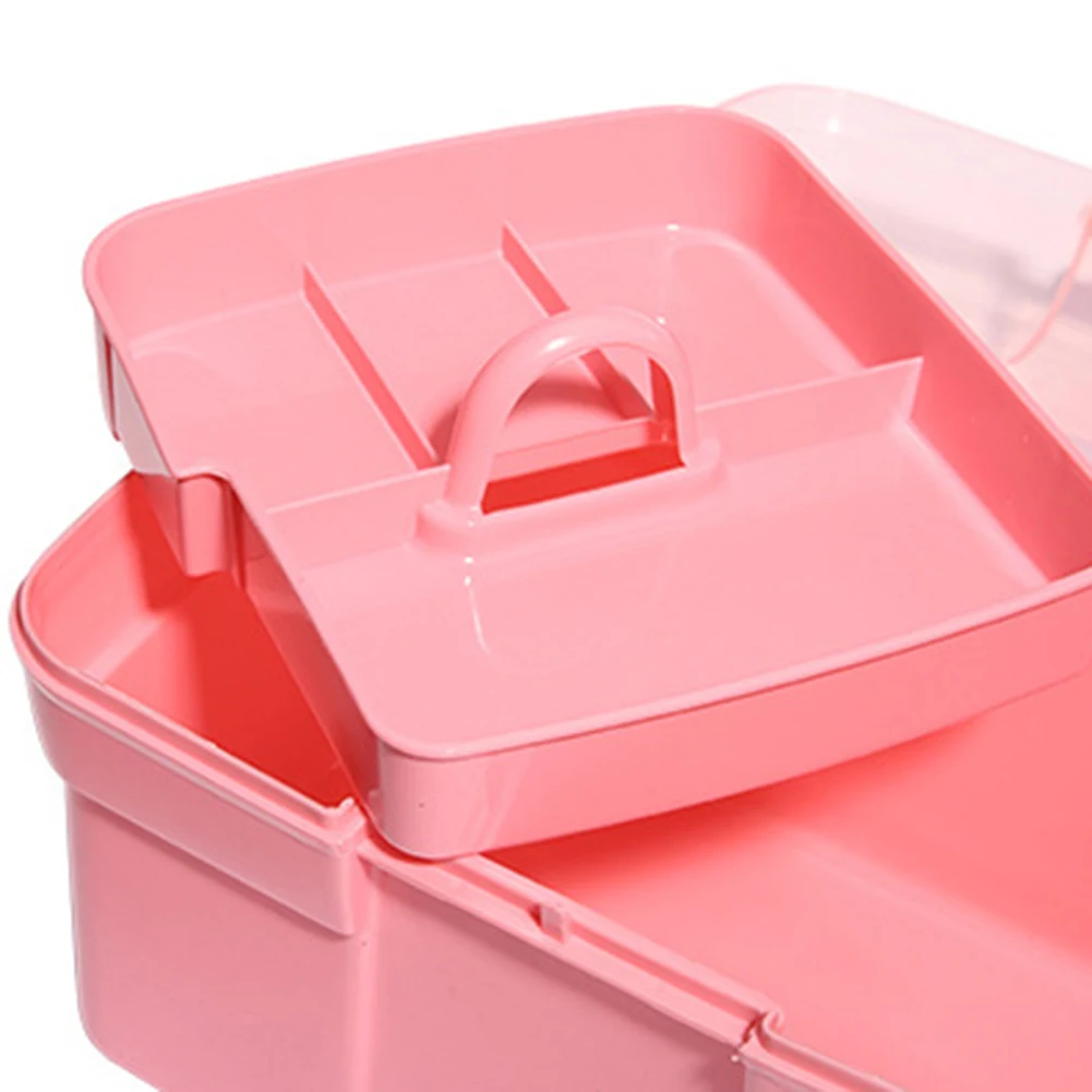 

Portable 2 Tier Table Storage Box Plastic Scissors Toiletry Organizer Jewelry Nail Polish Pen Container Cosmetic storage box