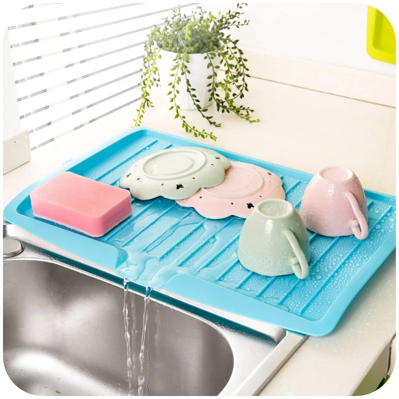 

New Dishes Sink Drain Plastic Filter Plate Storage Rack Shelving Rack Drain Board Kitchen Tools THIN889