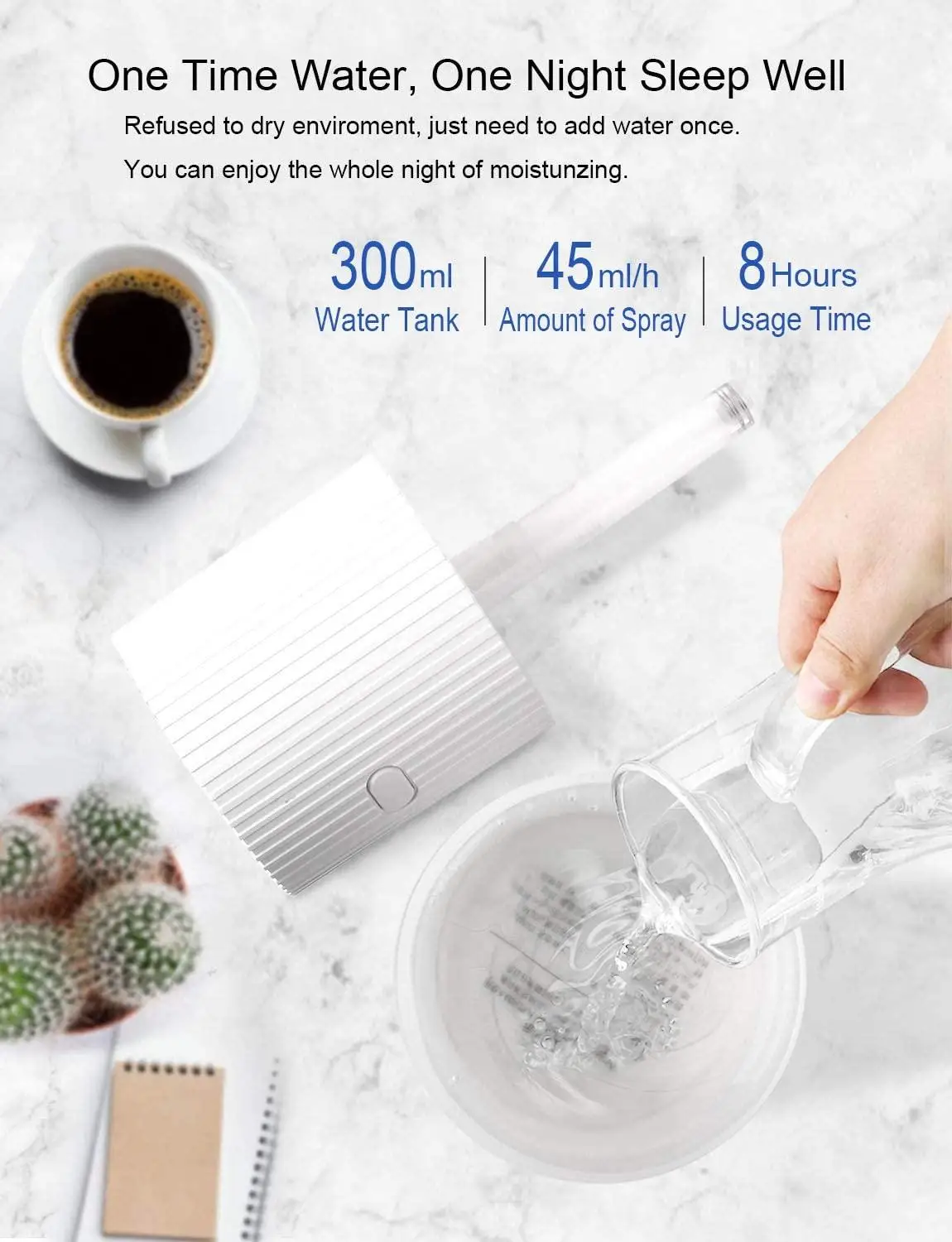 

300ML Mini Portable Ultrasonic Air Humidifer Aroma Essential Oil Diffuser USB Mist Maker Aromatherapy Humidifiers for Home Car