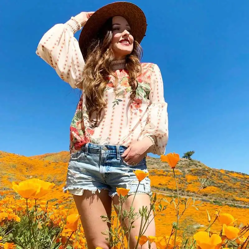 Женская шикарная блузка с длинным рукавом и круглым вырезом | одежда